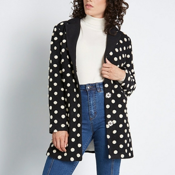 Modcloth Jackets & Blazers - Modcloth NWT Salient Style Black Wool Coat